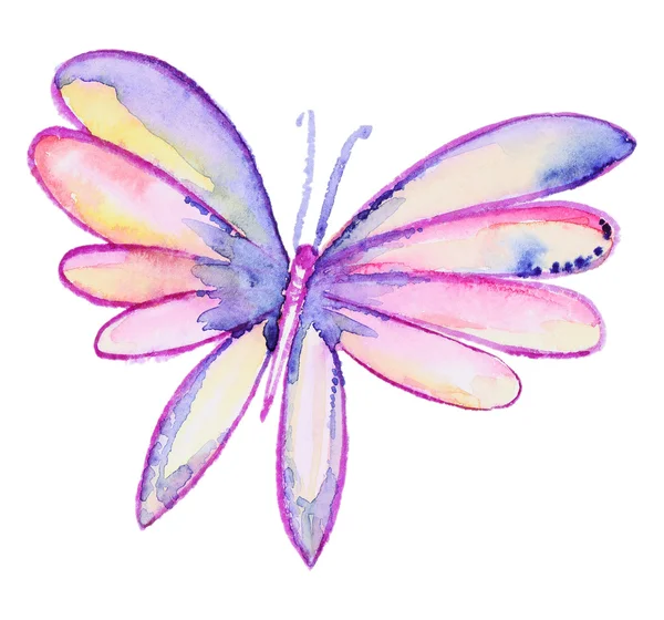 Abstract Watercolor hand drawn butterfly — Stock Photo, Image