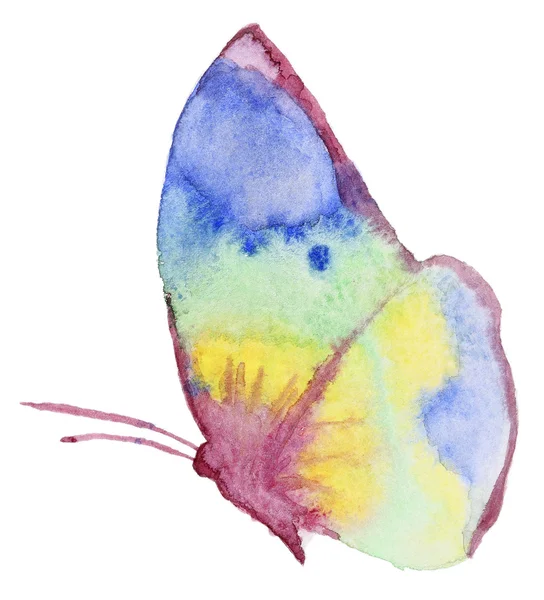 Abstrakte Aquarelle handgezeichneter Schmetterling — Stockfoto