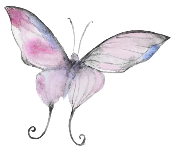 Abstract Watercolor hand drawn butterfly — Stock Photo, Image