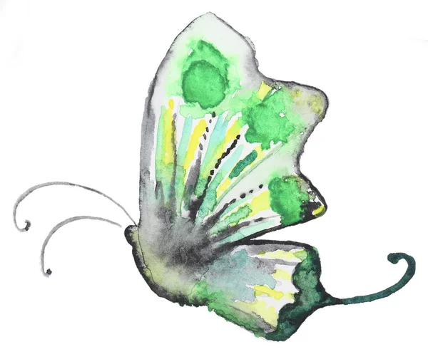 Astratto Acquerello disegnato a mano farfalla — Foto Stock