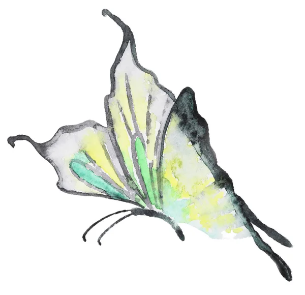 Abstract Watercolor hand drawn butterfly — Stock Photo, Image