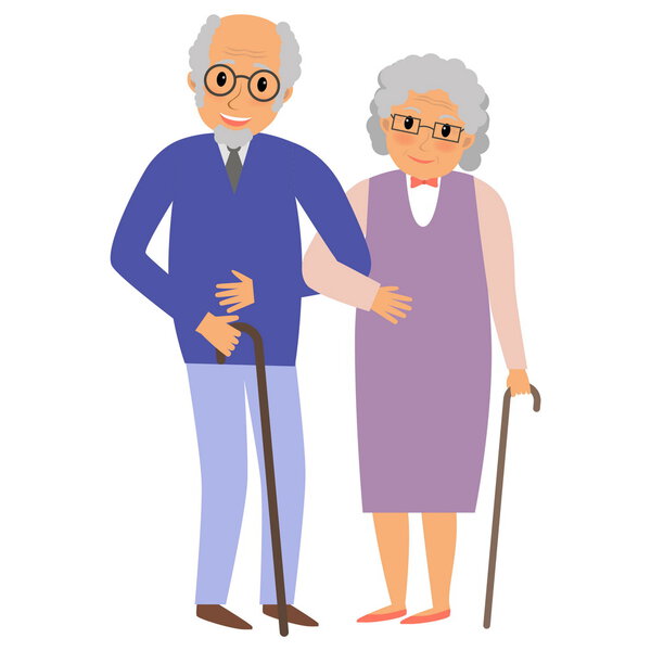 Happy grandparents couple