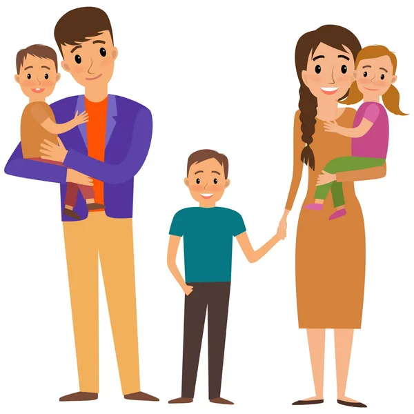 Big Family portrait — Stock Vector