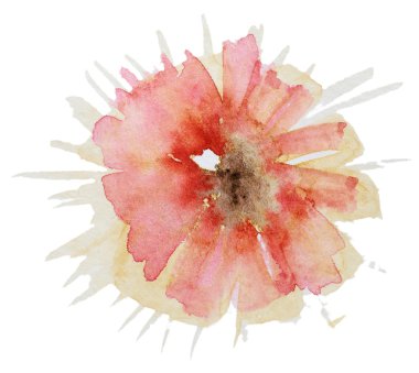 Soyut suluboya çiçekler