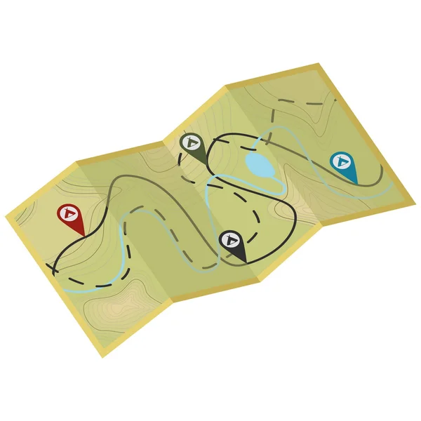 Karte zum Wandern — Stockvektor