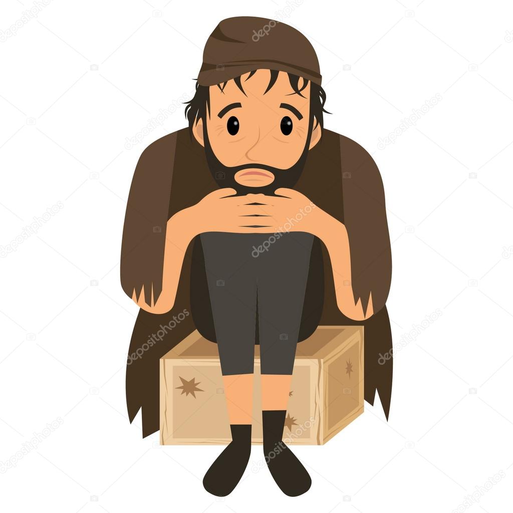Homeless man in dirty old clothes Stock Vector Image by ©ivofet #112607600