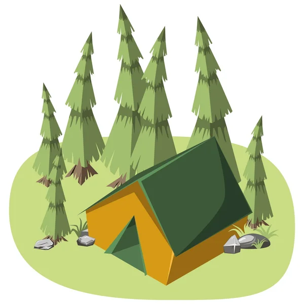 Zelt zum Wandern — Stockvektor