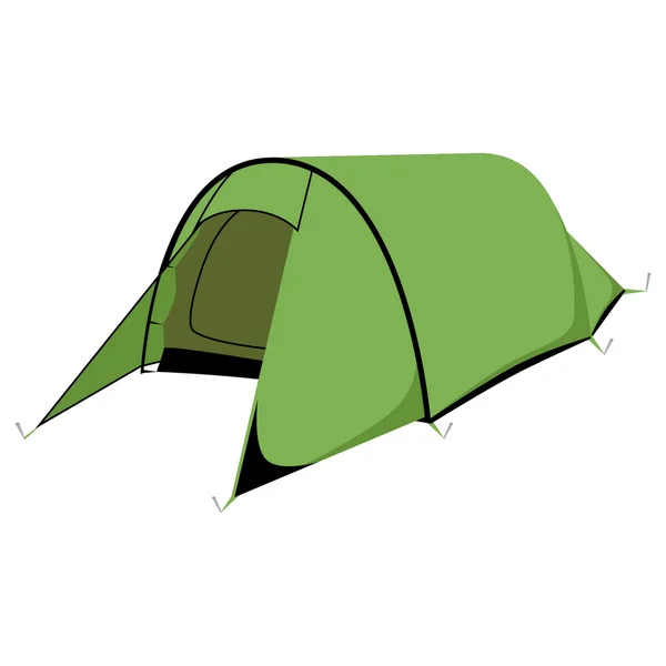 Tente de camping verte — Image vectorielle