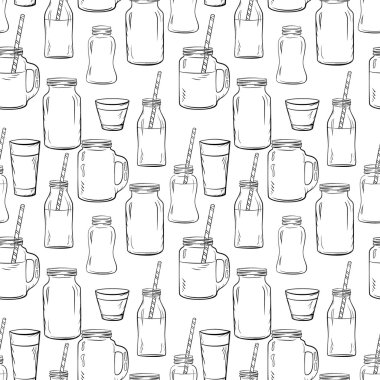 Çizimler desen cam şişelerde