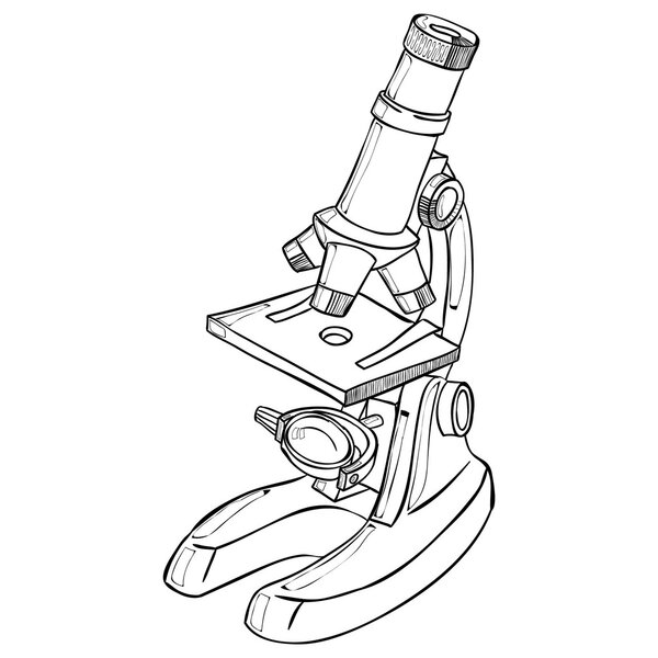 Chemistry lab microscope sketch