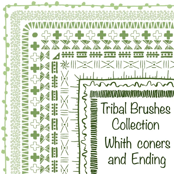 Brush tribal set — Stock Vector