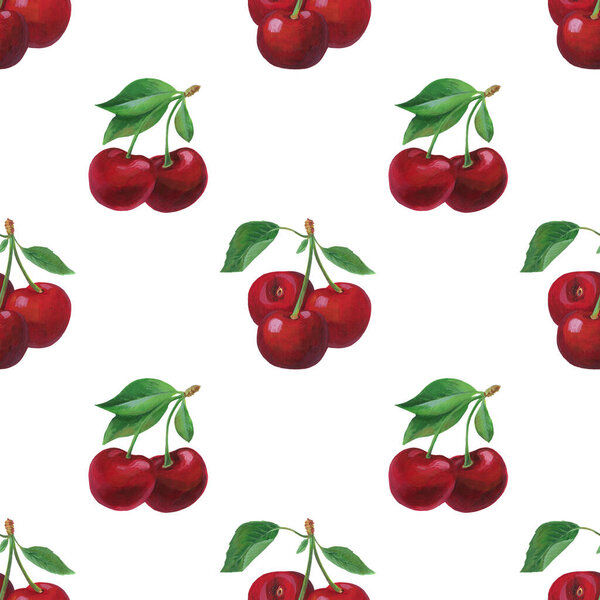 Бесшовный рисунок вишни