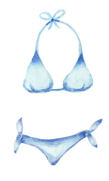 Watercolor blue swimsuit — Stock Photo, Image