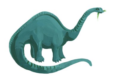 El çizimi akrilik brachiosaurus.
