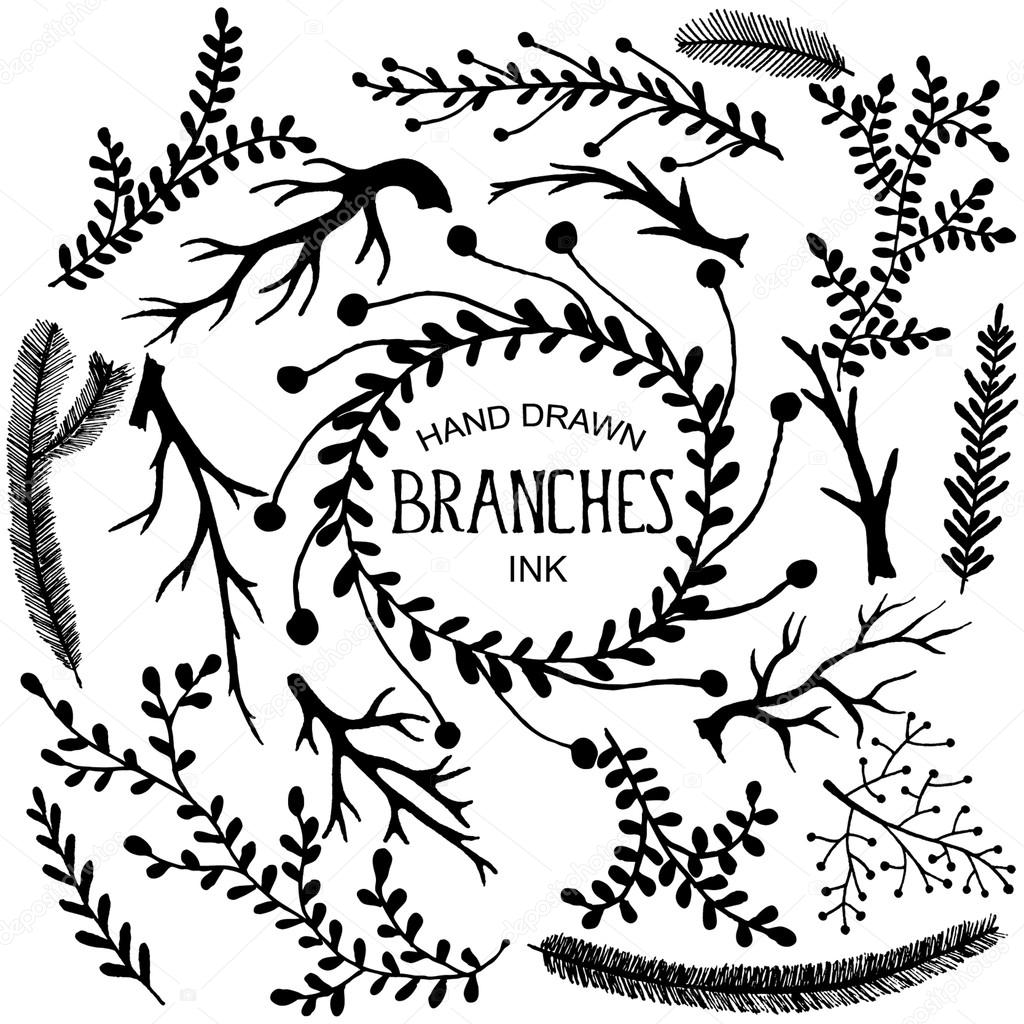 Hand drawn branches