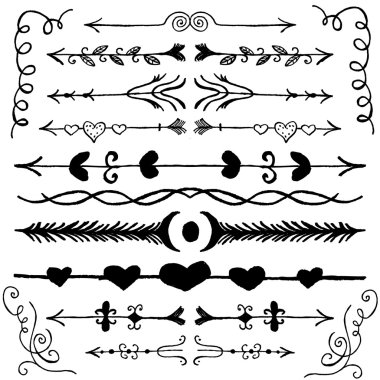 Elle çizilmiş Doodle tasarım öğeleri