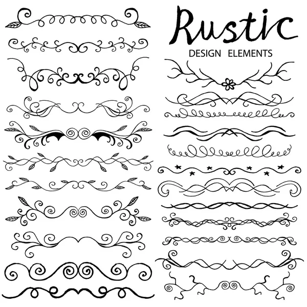 Elementi di design Doodle disegnati a mano — Vettoriale Stock