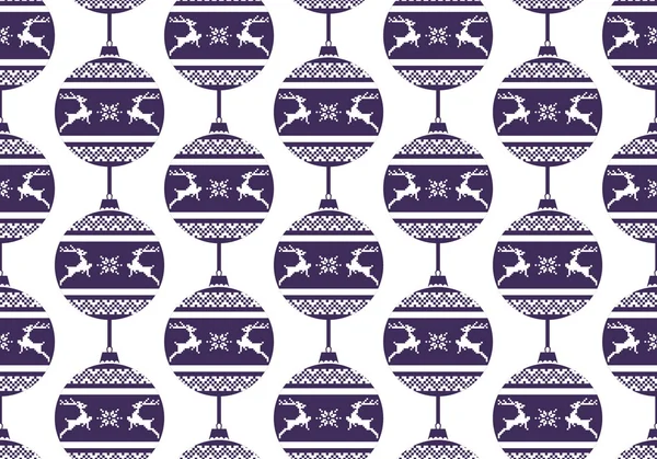 Motifs de boules de Noël sans couture — Image vectorielle