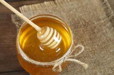 Altın bal ile honeystick ahşap tablo.