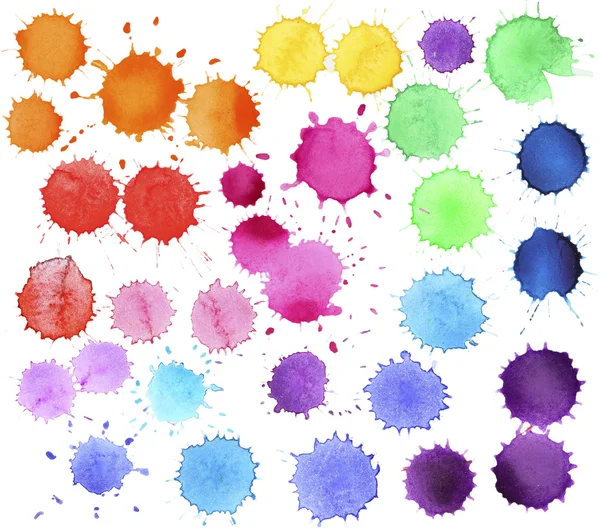 Colorful watercolor splashes — Stock Photo, Image