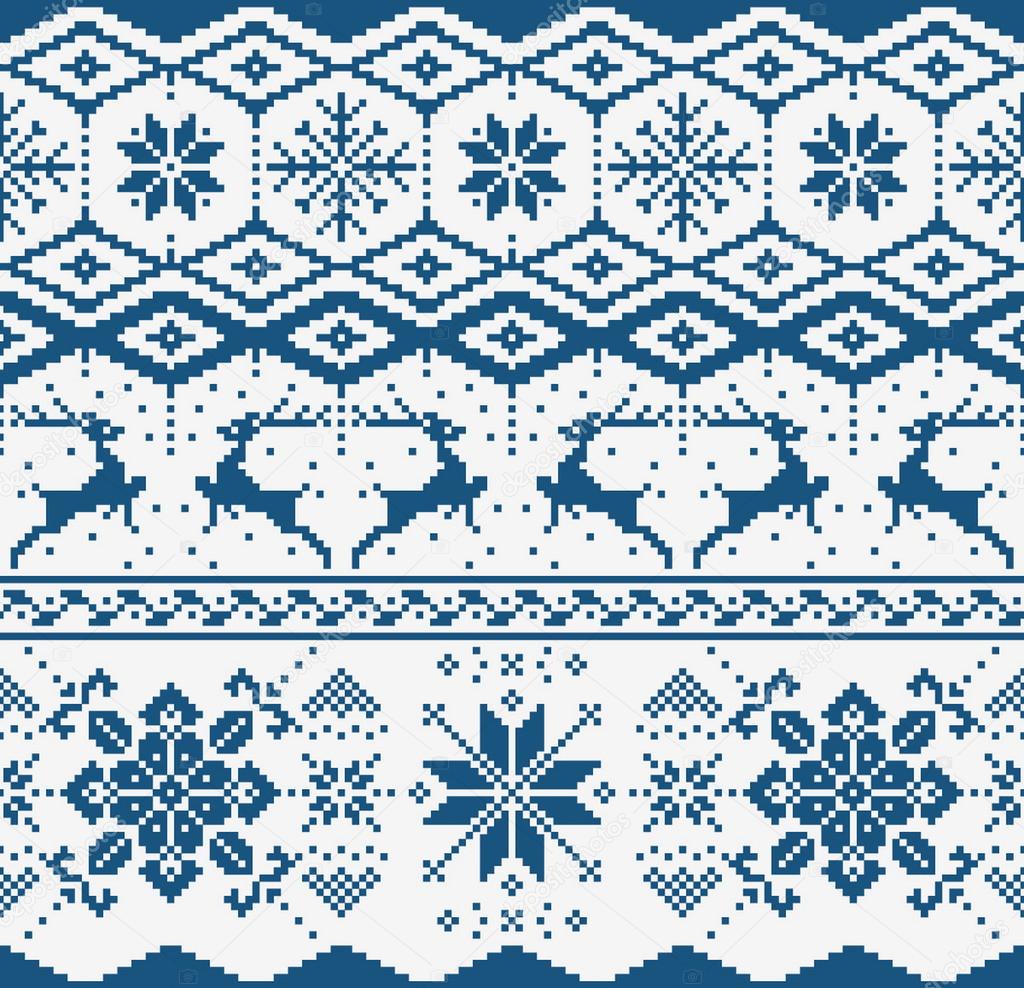 Christmas knitted seamless pattern