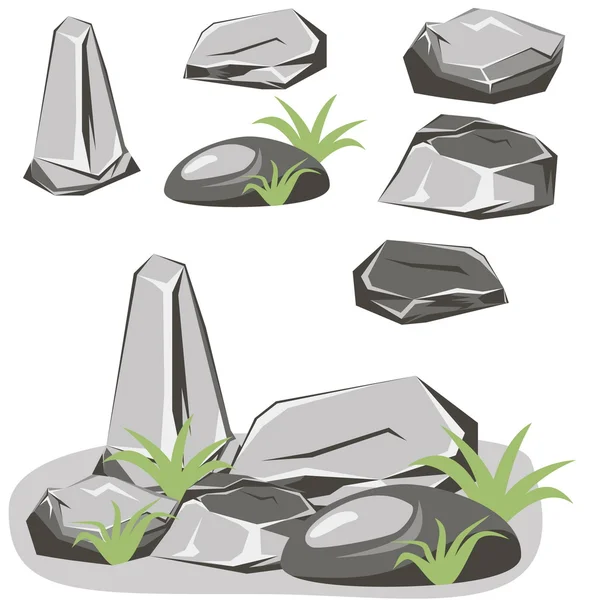 Piedra de roca conjunto — Vector de stock