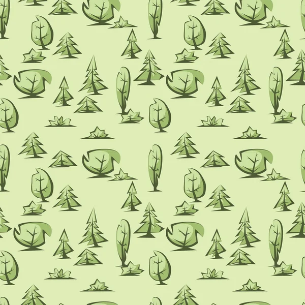 Zelené stromy vzor — Stockový vektor