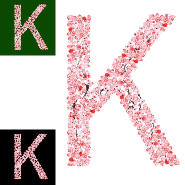 Цветочный алфавит Сакуры — стоковое фото