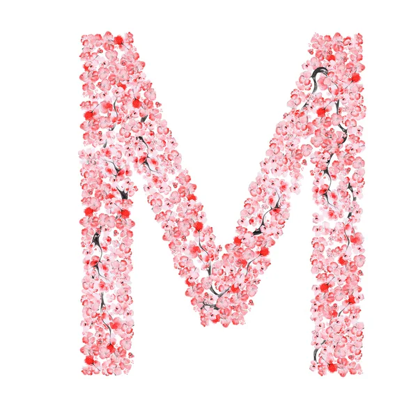 Sakura Flower Alphabet — Stock Photo, Image