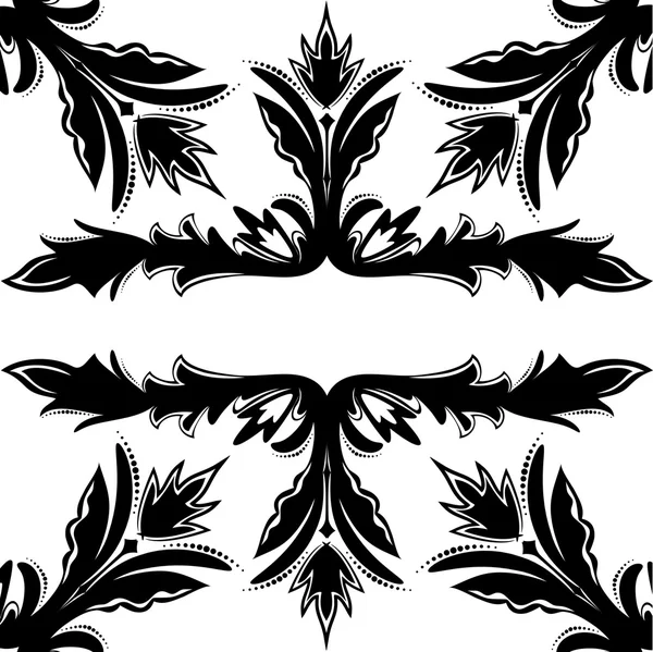 Decorative seamless vector black-and-white texture — Stock Vector