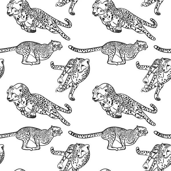 Πολύχρωμα ζώα της άγριας ζωής εκτύπωση. Απρόσκοπτη μοτίβο με πορτοκαλί λεοπάρδαλη. — Διανυσματικό Αρχείο