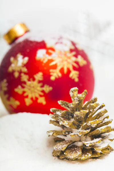 Christmas ball and ribbon — Stock Photo, Image