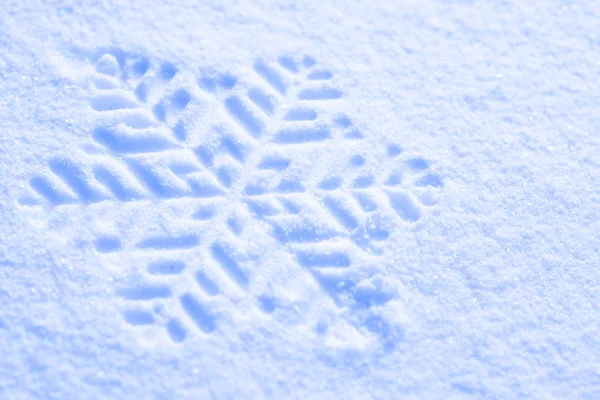 Floco de neve contra um fundo de neve — Fotografia de Stock