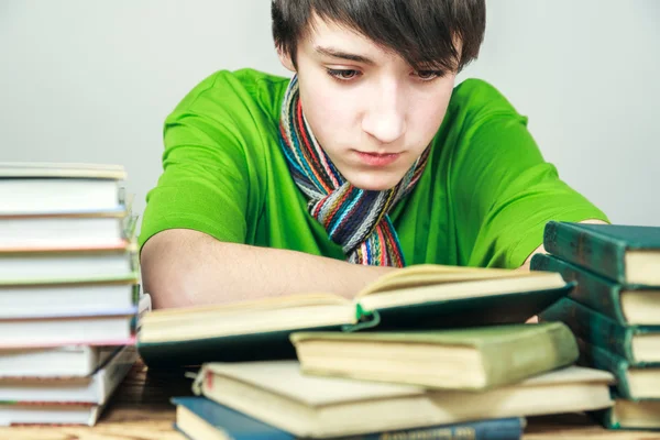 Young man reading a book Stock Photo