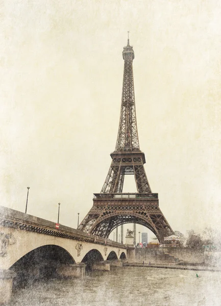 Eiffelturm, Paris im Retro-Stil — Stockfoto