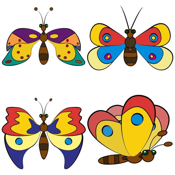 Patrones de conjunto de mariposa . — Archivo Imágenes Vectoriales