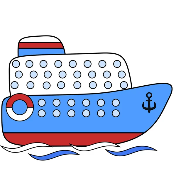 Barco de dibujo infantil — Archivo Imágenes Vectoriales