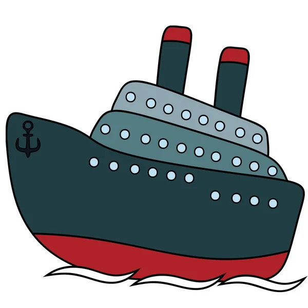 Barco de dibujo infantil — Archivo Imágenes Vectoriales