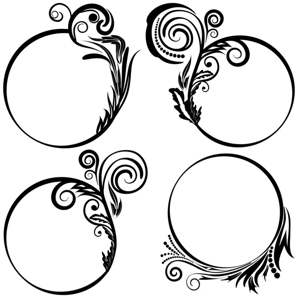 Set desenli yuvarlak çerçeve.