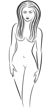 Çıplak kadın vektör illüstrasyonu EPS 8