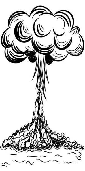 Dibujo Esquemático Explosión Atómica Ilustración Vectorial Eps — Vector de stock