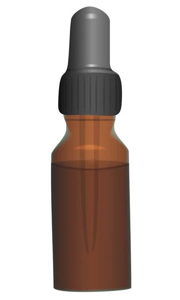 Elegante Bottiglia Liquido Illustrazione Funzione Trasparenza — Vettoriale Stock