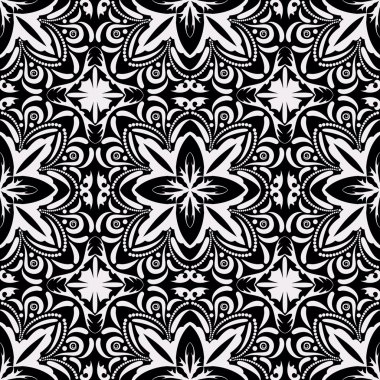 Siyah ve beyaz kusursuz desen.