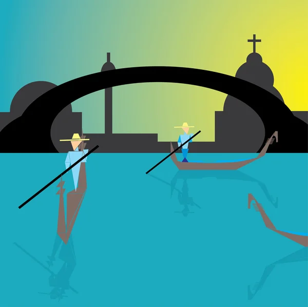 Venedik gondolcu vektör