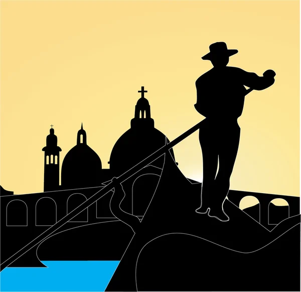 Venice gondolier vector — Stock Vector