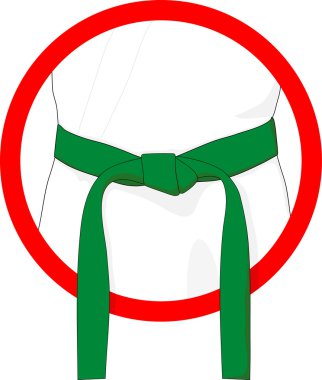 martial arts belt green clipart