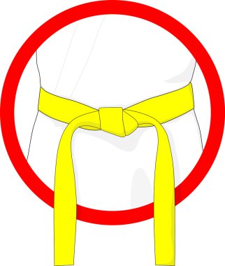 martial arts belt yellow clipart