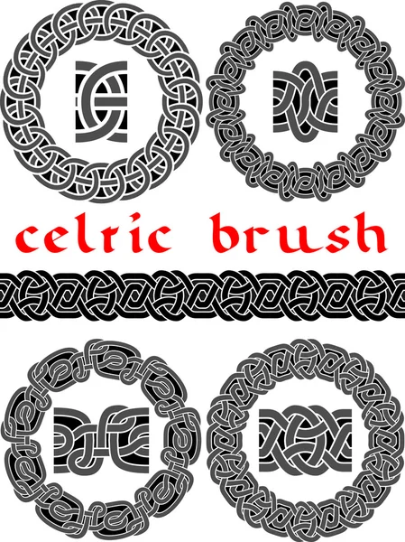 Celtic brush frame — Stock Vector