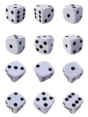 oyun zarları beyaz arkaplanda izole edilmiş