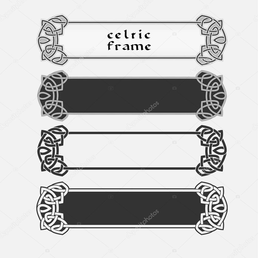 traditional celtic ornament frame in vector